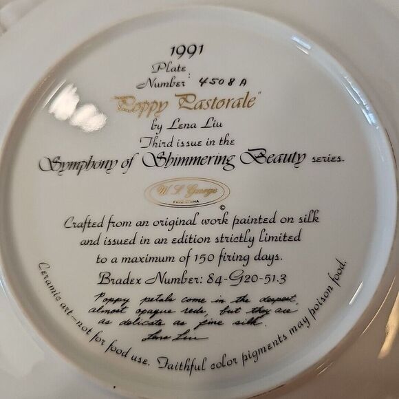 Collectible Wall Plate "Symphony Of Shimmering Beauty"  By Lena Lui Plate #4508A - Picture 3 of 4